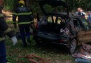 Mulher ferida após capotamento na BR-163
