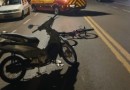 Acidente entre moto e bicicleta deixa adolescente ferido