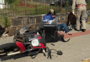 Acidente envolve veículo e motocicleta no centro