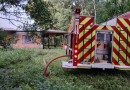 Casa de camping fica danificada após incêndio