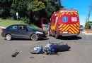 Bombeiros atendem acidente do tipo colisão entre carro e moto na Av. Washington Luís