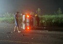 Colisão entre três carros interrompe trânsito na BR-282