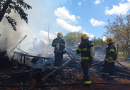 Galpão fica destruído após incêndio; sinistro foi registrado no interior