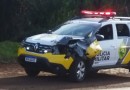 Colisão entre viatura de Polícia Militar e caminhonete é registrada na BR-158