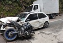 Estado de saúde do motociclista segue grave após acidente que matou idoso na BR-282