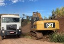 Máquinas iniciam trabalhos na obra de asfaltamento a partir da Linha Índio