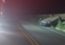 Veículo capota na SC-155; motorista não se fere