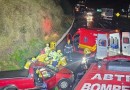 Motorista fica preso às ferragens ao colidir com caminhão na BR-282