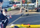 Condutor de moto fica ferido após acidente no trevo do Alvorada