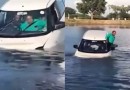 Pedalinho? Aluno confunde acelerador durante autoescola e joga carro dentro de lago