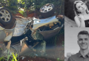 Casal de noivos morre após carro sair da pista e capotar em ribanceira