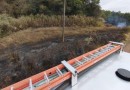Bombeiros combatem incêndio em vegetação no interior