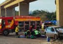 Homem fica gravemente ferido após colidir com viaduto na BR-282