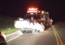 Motorista dorme ao volante e capota caminhonete na SC-157
