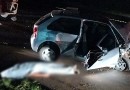 Motorista morre em colisão frontal entre automóvel e caminhão