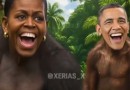 Trump posta vídeo racista retratando casal Obama como macacos