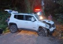 Motorista fica ferido após carro sair da pista no Oeste de SC