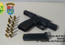 Homem é preso após ser abordado com uma pistola e munições
