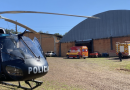 Helicóptero resgata homem ferido em acidente de trabalho