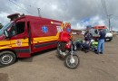 Colisão entre carro e motocicleta deixa rapaz ferido na BR-163