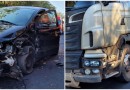 Carro e carreta se envolvem em acidente de trânsito próximo ao trevo de entrada do município