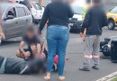 Acidente entre picape e moto deixa homem ferido e bloqueia trânsito na Willy Barth