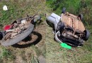 Capotamento entre carro e moto deixa feridos na PR-280