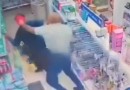 Bandido é espancado por comerciante