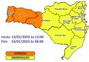 SC tem alerta de chuva intensa e risco de granizo a partir desta sexta-feira