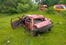 Jovem de 18 anos fica ferido em saída de pista seguida de capotamento em Itapiranga