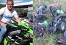 Moto fica em pedaços em grave acidente que terminou com morte de homem em SC