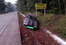 Saída de pista mobiliza Polícia Militar Rodoviária no Oeste de Santa Catarina