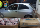 Veículo é apreendido com 8 caixas de picanha