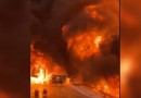 Vazamento em caminhão pode ser a causa de incêndio em depósito de combustíveis
