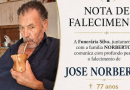 Comunicamos o falecimento de Jose Norberto