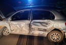 Colisão entre carro e caminhão mobiliza os socorristas do Corpo de Bombeiros na BR 163