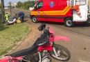 Acidente de trânsito entre carro e moto deixa homem ferido