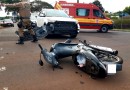 Acidente entre carro e moto deixa mulher ferida em SMOeste