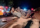Motorista perde controle e capota veículo na BR-158