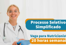 Secretaria de Educação contrata nutricionista