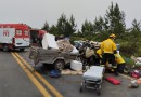 Violenta colisão frontal deixa três pessoas feridas em rodovia catarinense