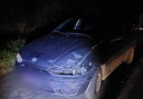 Veículo, placas de Guaraciaba cai em valeta após acidente na BR 282