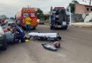 Motociclista fica gravemente ferido em colisão na Rua Bahia