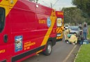 Motociclista sofre acidente e fratura exposta