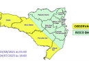Defesa Civil alerta para temporais entre domingo e segunda-feira em SC