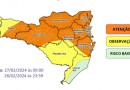 Temporais ganham força e chuva volumosa atinge SC nesta terça-feira