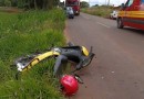 Mulher sofre ferimentos graves em colisão entre moto e caminhão no interior do município