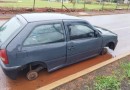 Dono de veículo descobre furto após carro ser localizado sem os pneus em Xanxerê