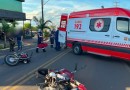 Colisão entre motos deixa três jovens feridos