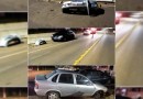 Motorista foge após bater em carro parado, mas para-choque com placa fica no local